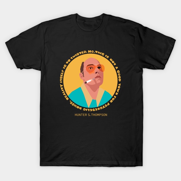 Fear and Loathing in Las Vegas: Raoul Duke Portrait Illustration T-Shirt by Boogosh